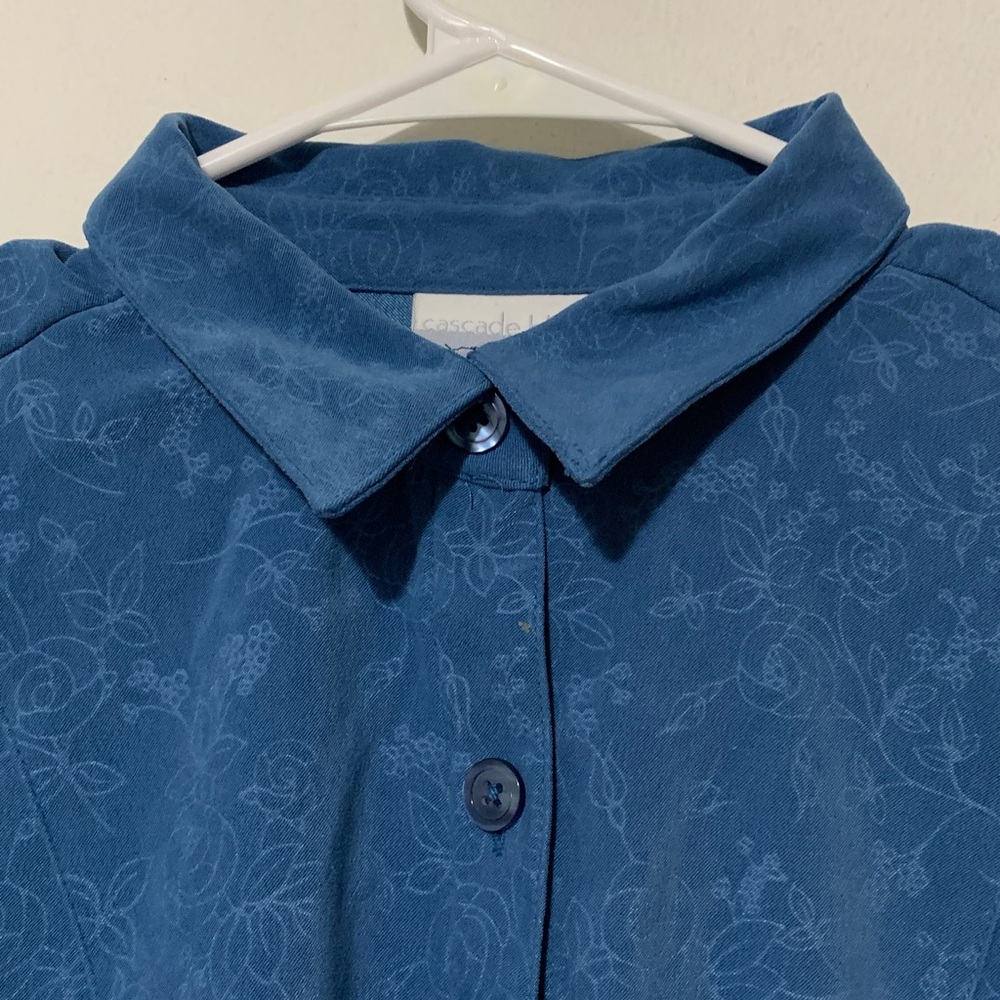 Cascade Blue Long Sleeve Button-Up Shirt - Picture 2 of 7